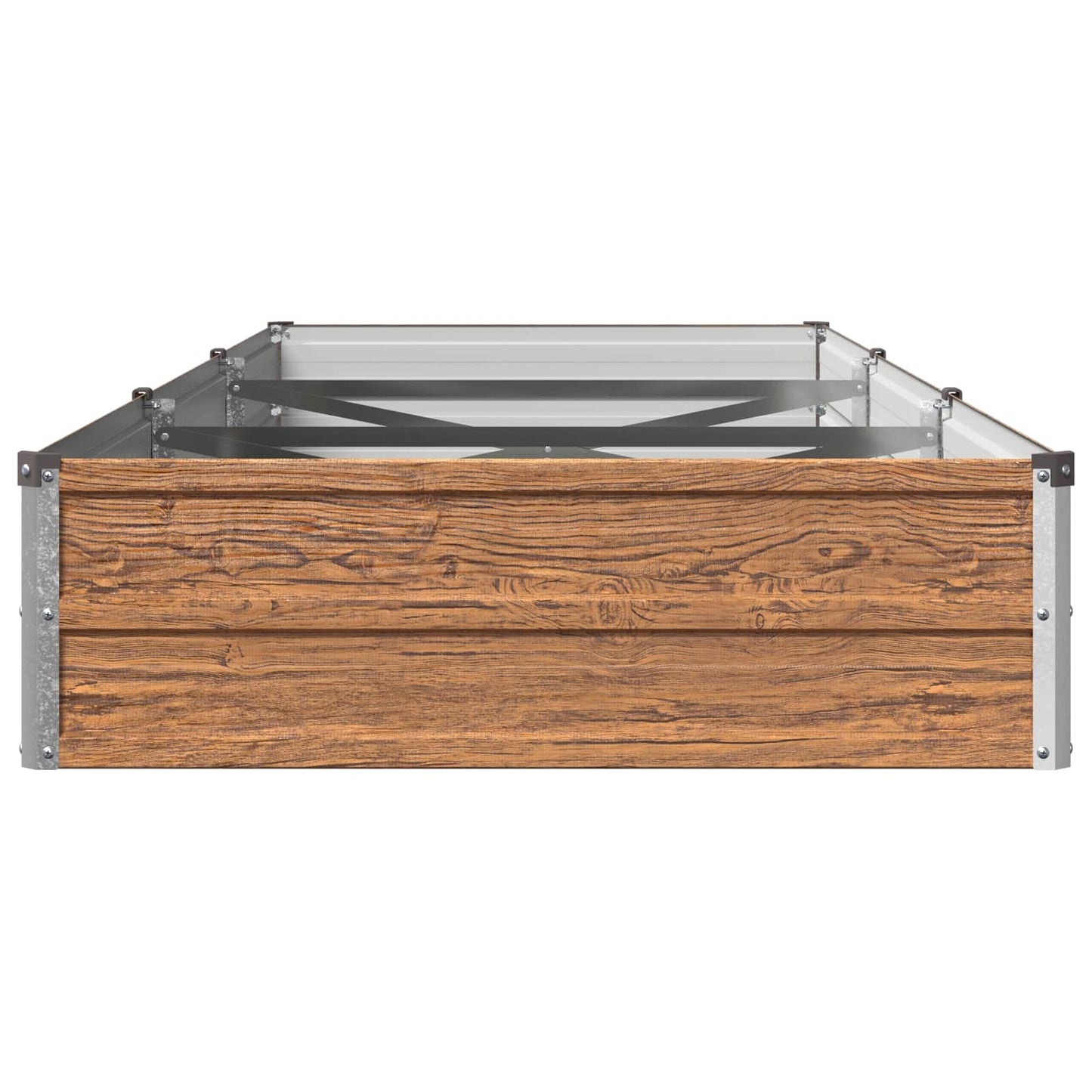 vidaXL Raised Garden Bed Wood Brown 240 x 80 x 24 cm cold-rolled steel