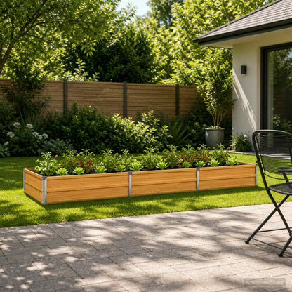vidaXL Raised Garden Bed Natural 240 x 80 x 24 cm cold-rolled steel