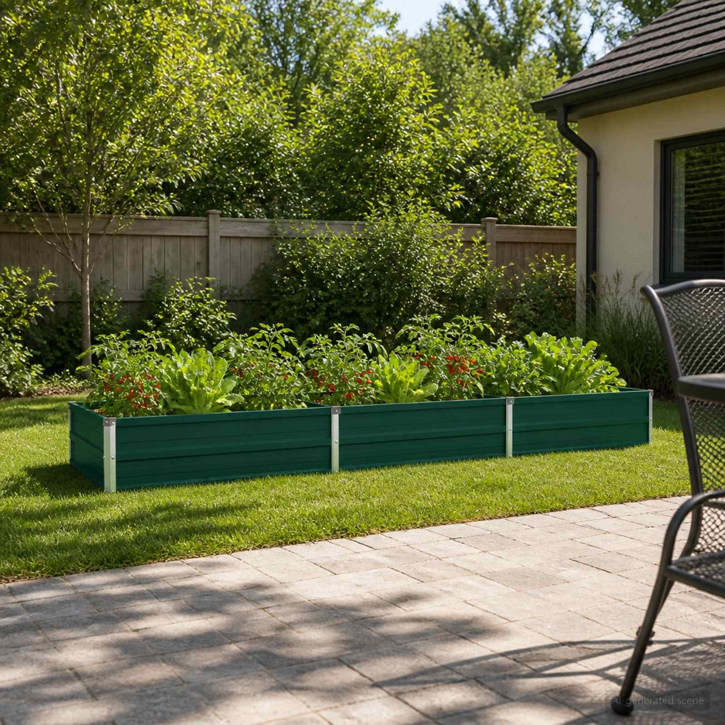 vidaXL Raised Garden Bed Green 240 x 80 x 24 cm cold-rolled steeel