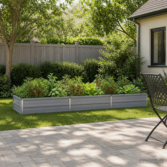 vidaXL Raised Garden Bed Grey 240 x 80 x 24 cm cold-rolled steel