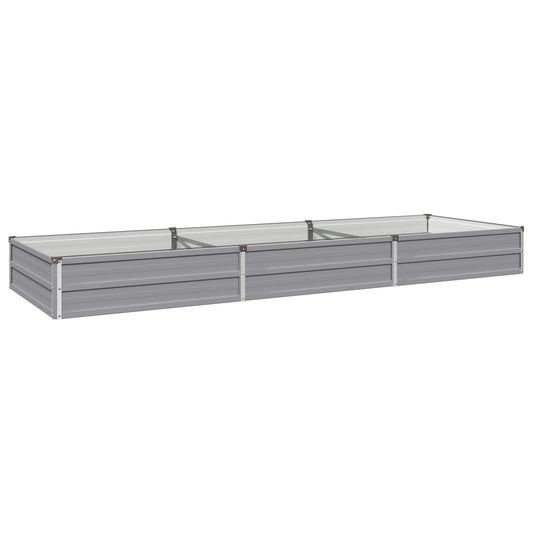 vidaXL Raised Garden Bed Grey 240 x 80 x 24 cm Galvanised Steel