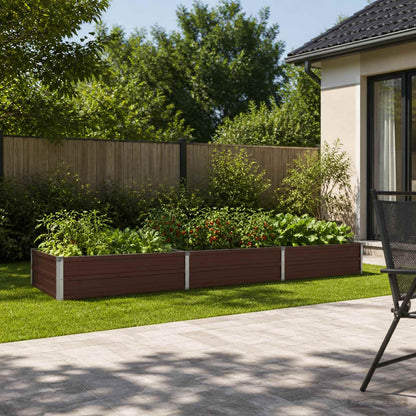 vidaXL Raised Garden Bed Brown 240 x 80 x 24 cm cold-rolled steel