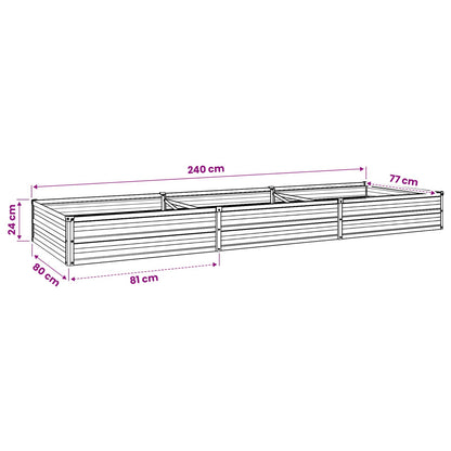 vidaXL Raised Garden Bed Anthracite 240 x 80 x 24 cm cold-rolled steel