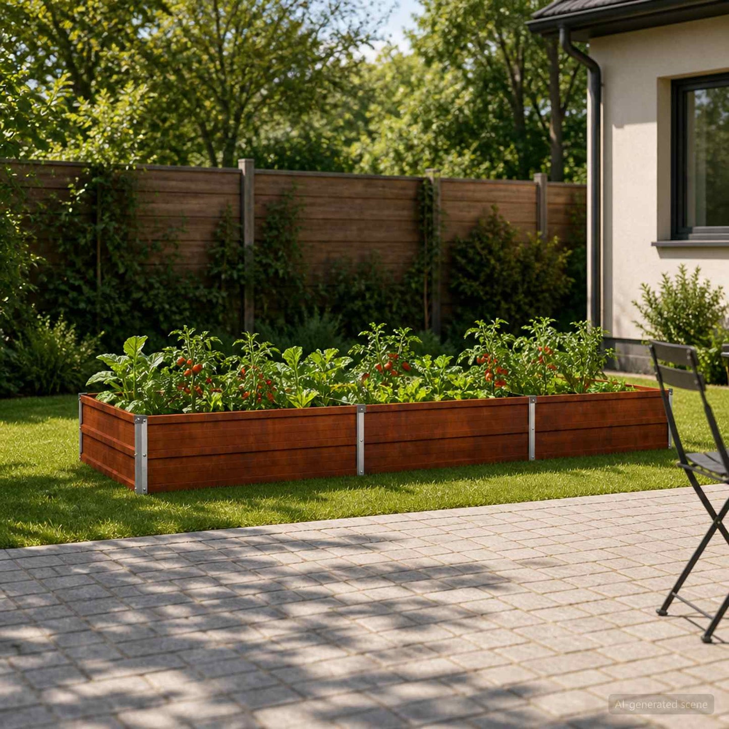 vidaXL Raised Garden Bed Rusty 240 x 80 x 24 cm corton