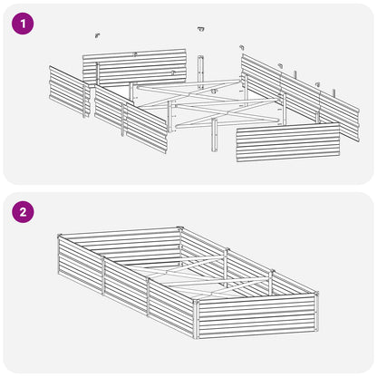 vidaXL Raised Garden Bed Ivory 240 x 80 x 24 cm cold-rolled steel