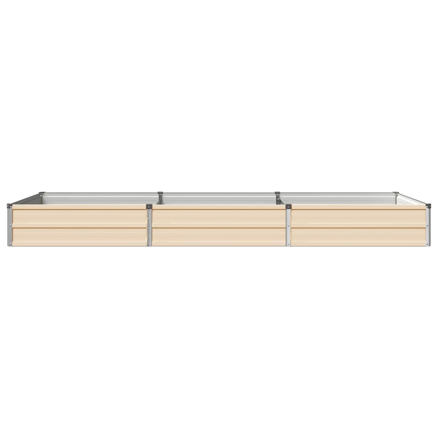vidaXL Raised Garden Bed Ivory 240 x 80 x 24 cm cold-rolled steel