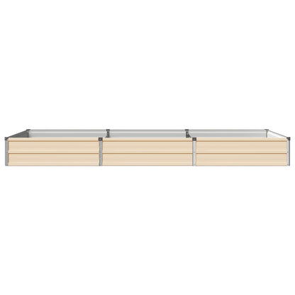 vidaXL Raised Garden Bed Ivory 240 x 80 x 24 cm cold-rolled steel