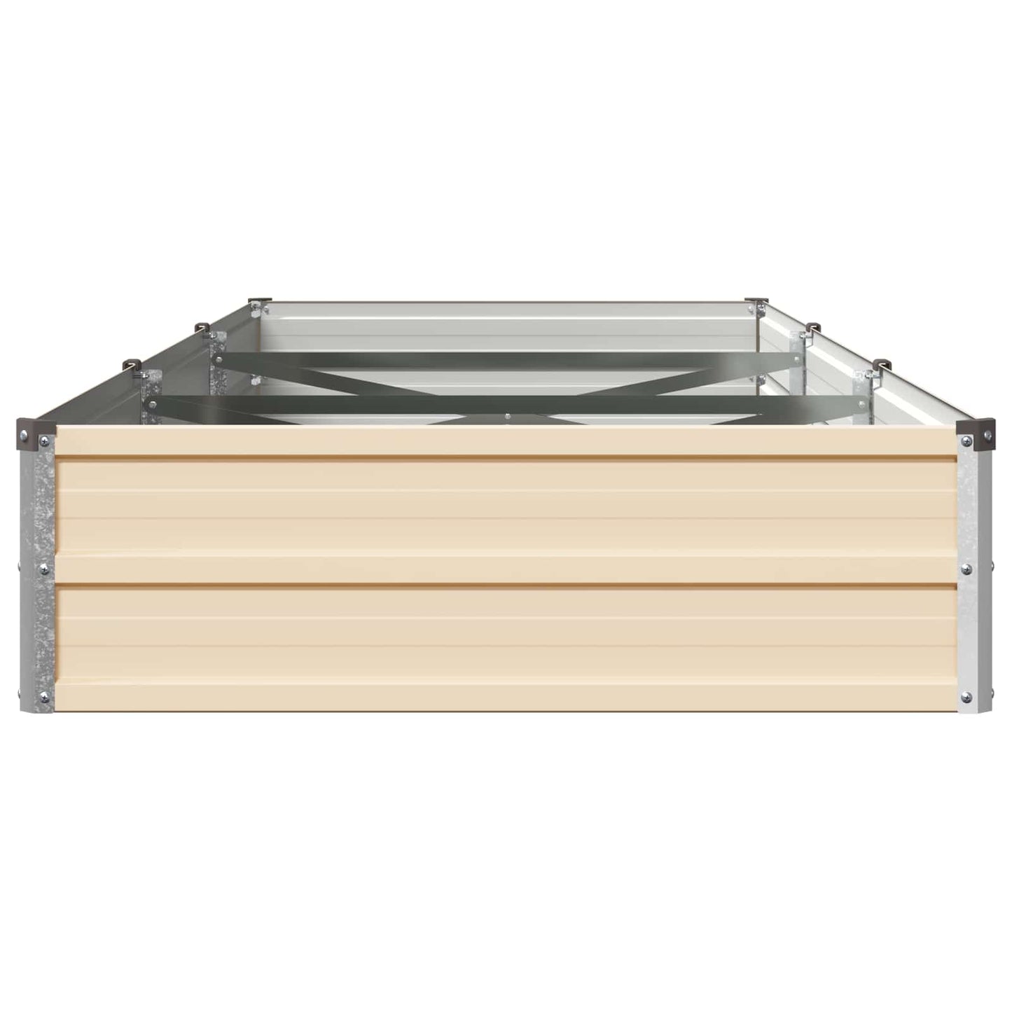 vidaXL Raised Garden Bed Ivory 240 x 80 x 24 cm cold-rolled steel