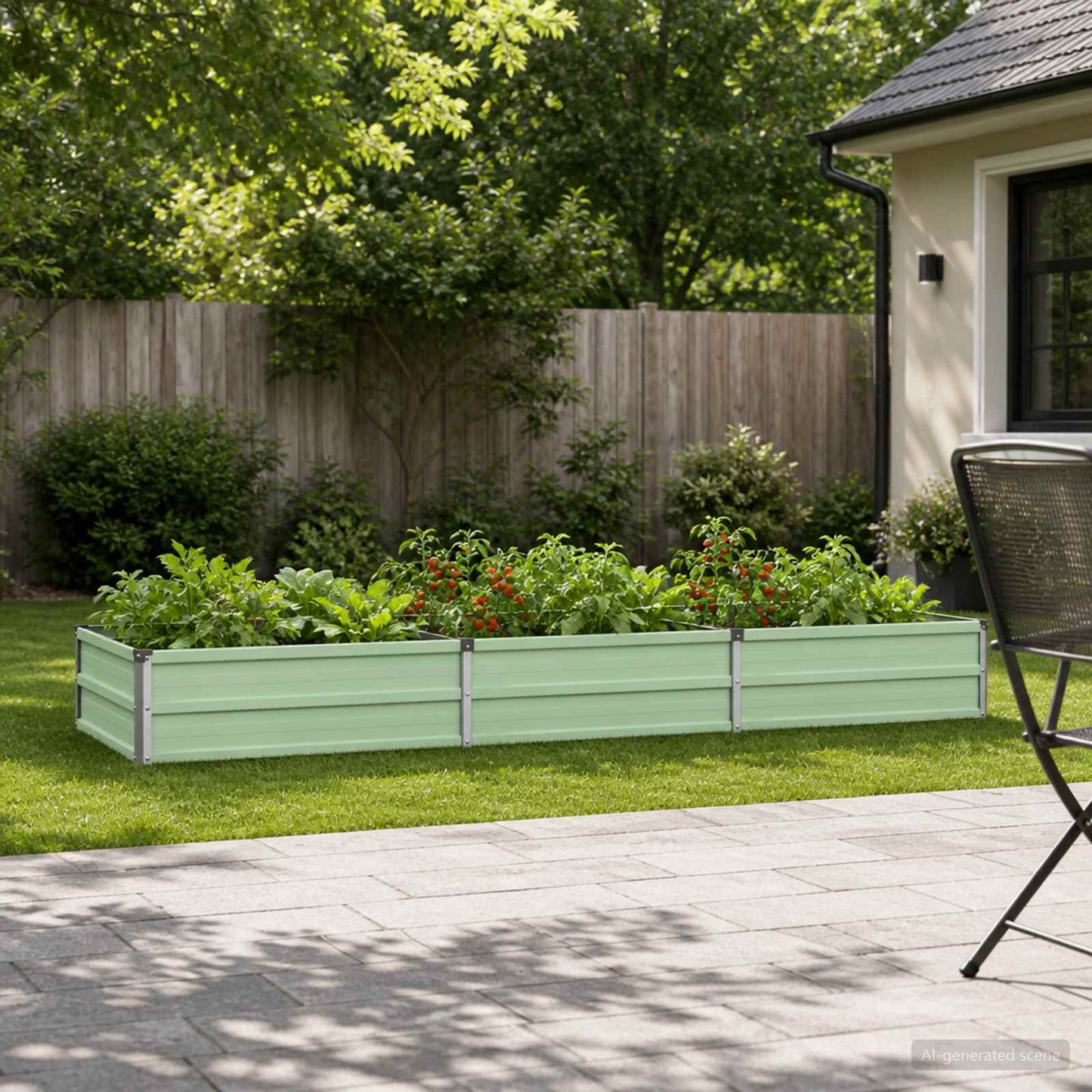 vidaXL Raised Garden Bed Pastel Green 240 x 80 x 24 cm