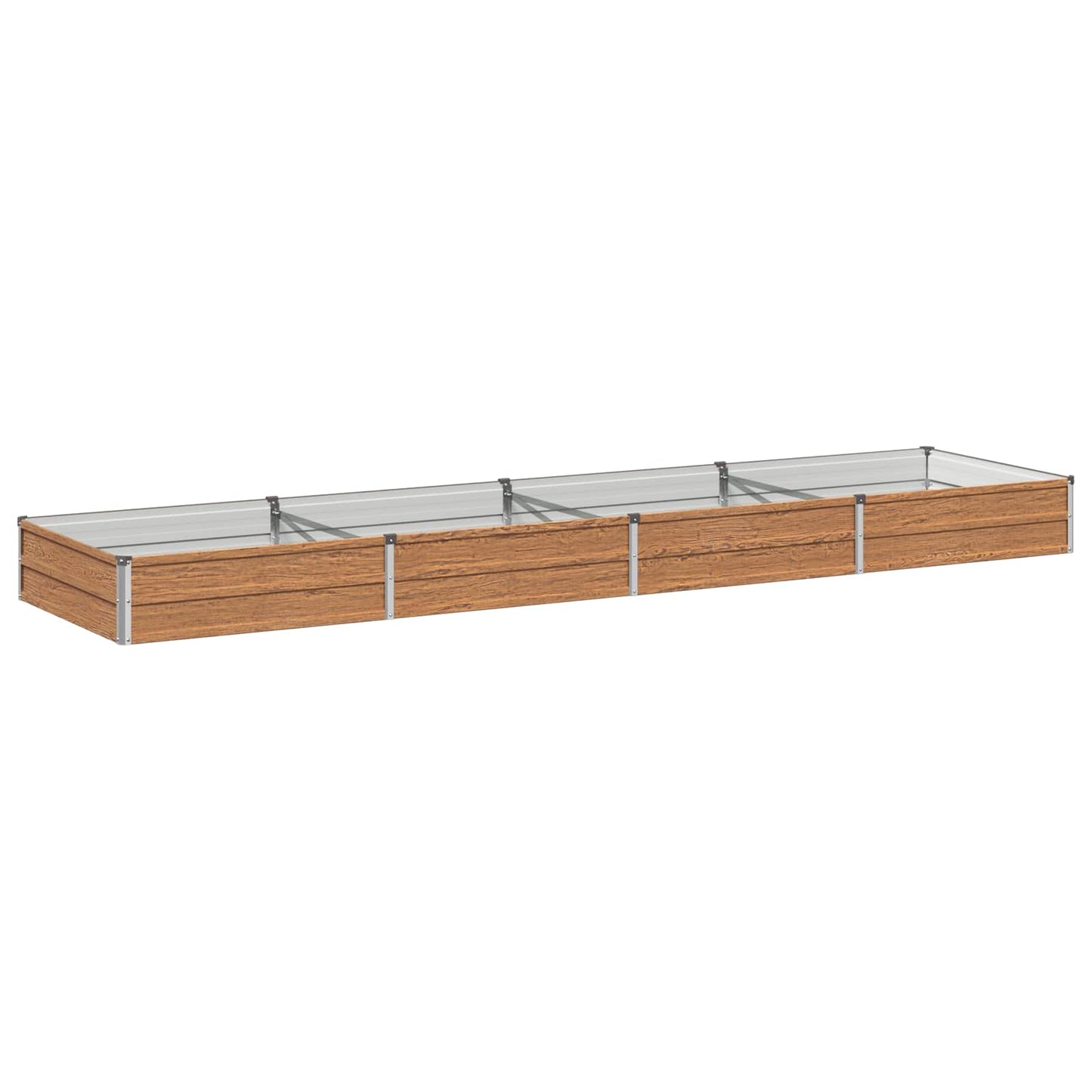 vidaXL Raised Garden Bed Wood Brown 320 x 80 x 24 cm cold-rolled steel