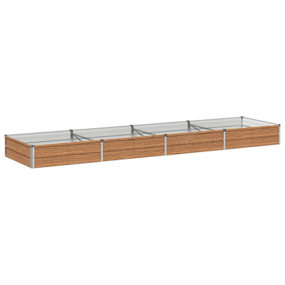vidaXL Raised Garden Bed Wood Brown 320 x 80 x 24 cm cold-rolled steel