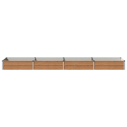 vidaXL Raised Garden Bed Wood Brown 320 x 80 x 24 cm cold-rolled steel