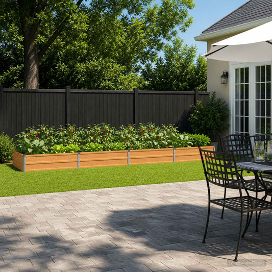 vidaXL Raised Garden Bed Natural 320 x 80 x 24 cm cold-rolled steel