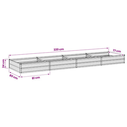vidaXL Raised Garden Bed Natural 320 x 80 x 24 cm cold-rolled steel