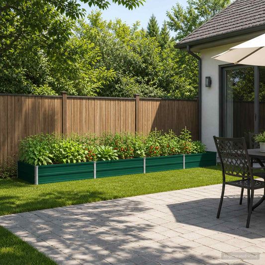 vidaXL Raised Garden Bed Green 320 x 80 x 24 cm cold-rolled steeel