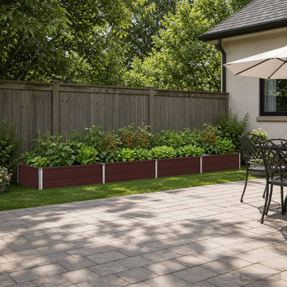 vidaXL Raised Garden Bed Brown 320 x 80 x 24 cm Galvanised Steel