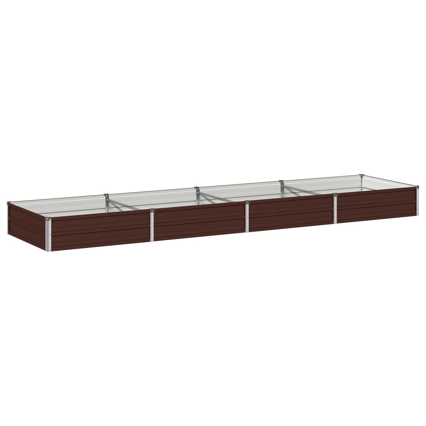 vidaXL Raised Garden Bed Brown 320 x 80 x 24 cm cold-rolled steel