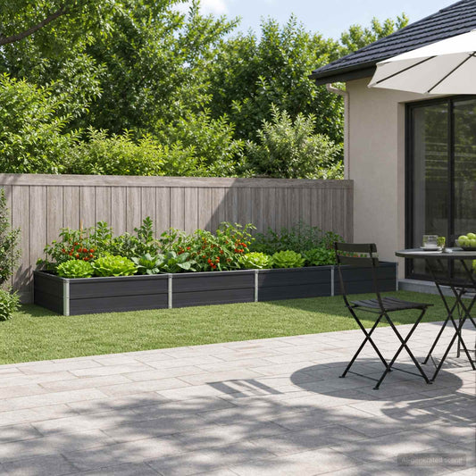 vidaXL Raised Garden Bed Anthracite 320 x 80 x 24 cm cold-rolled steel