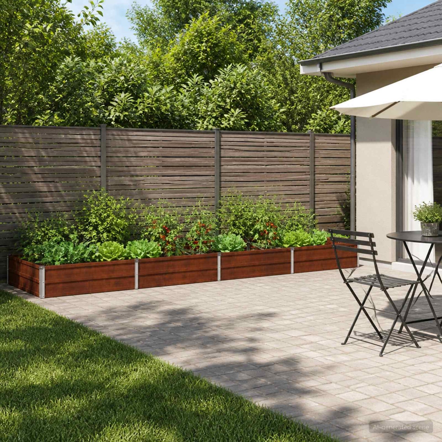 vidaXL Raised Garden Bed Rusty 320 x 80 x 24 cm corton