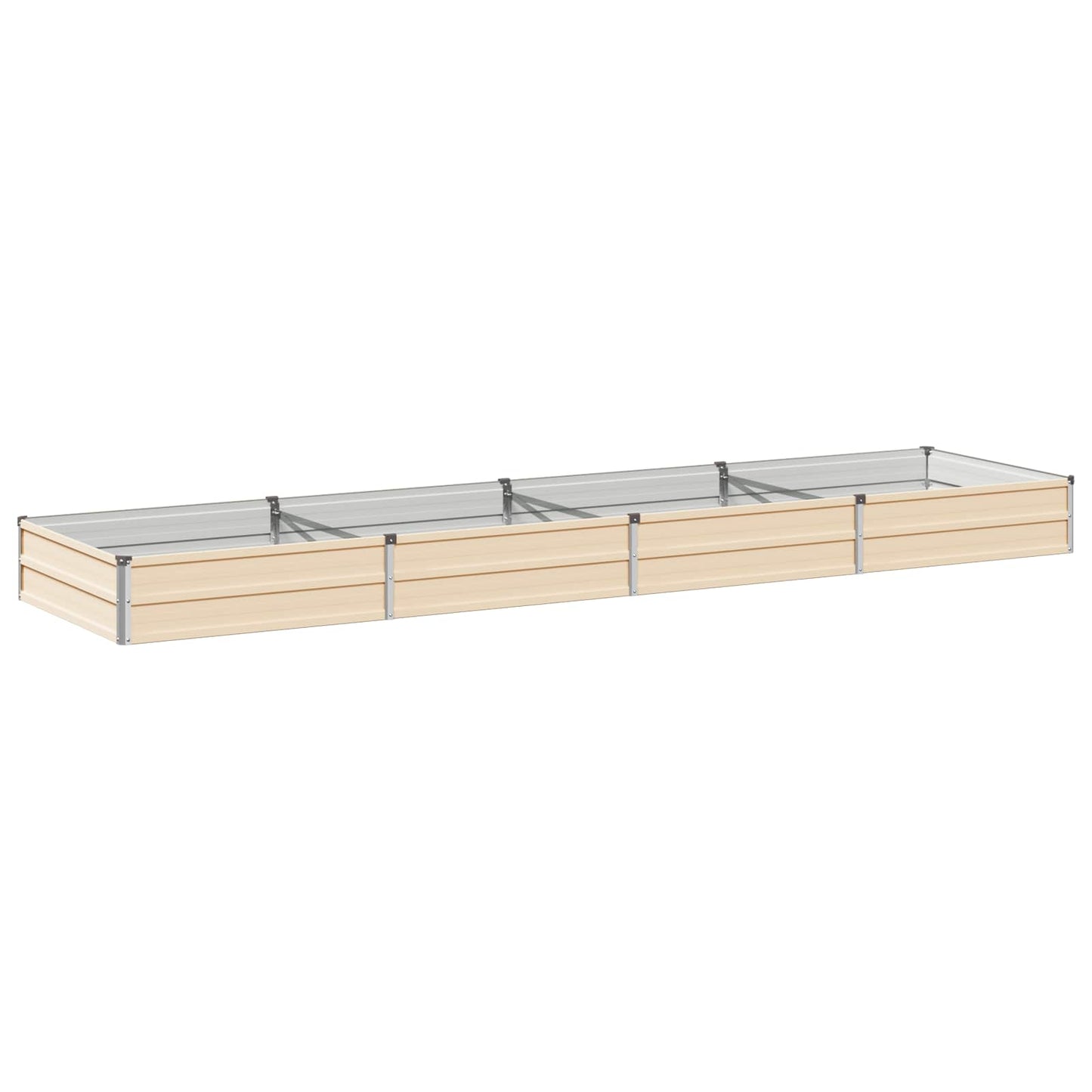 vidaXL Raised Garden Bed Ivory 320 x 80 x 24 cm cold-rolled steel