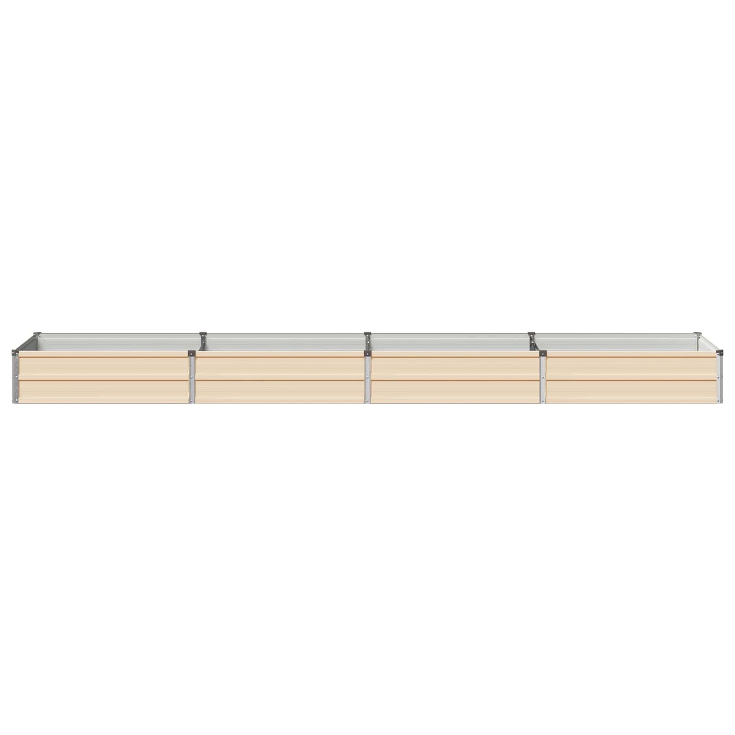 vidaXL Raised Garden Bed Ivory 320 x 80 x 24 cm cold-rolled steel