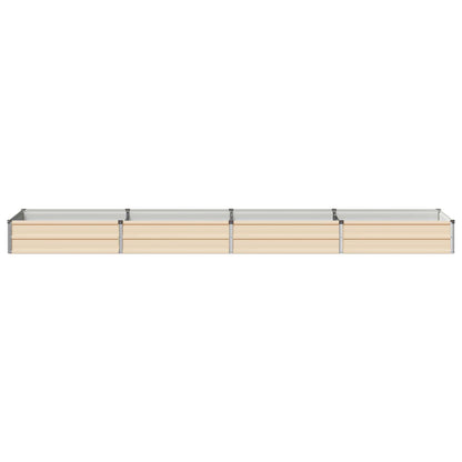 vidaXL Raised Garden Bed Ivory 320 x 80 x 24 cm cold-rolled steel