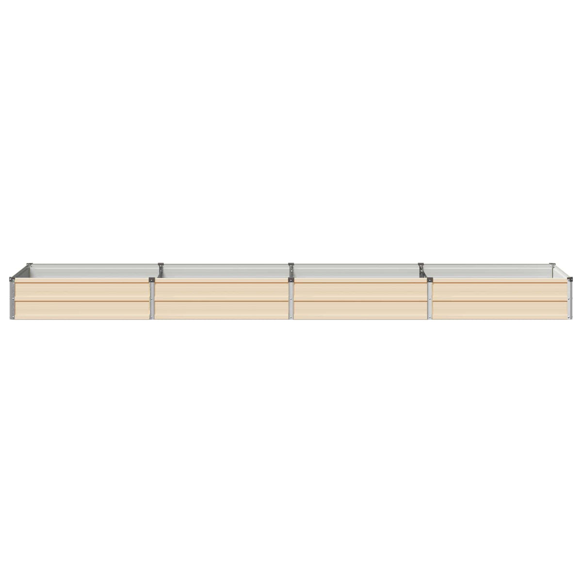 vidaXL Raised Garden Bed Ivory 320 x 80 x 24 cm Galvanised Steel