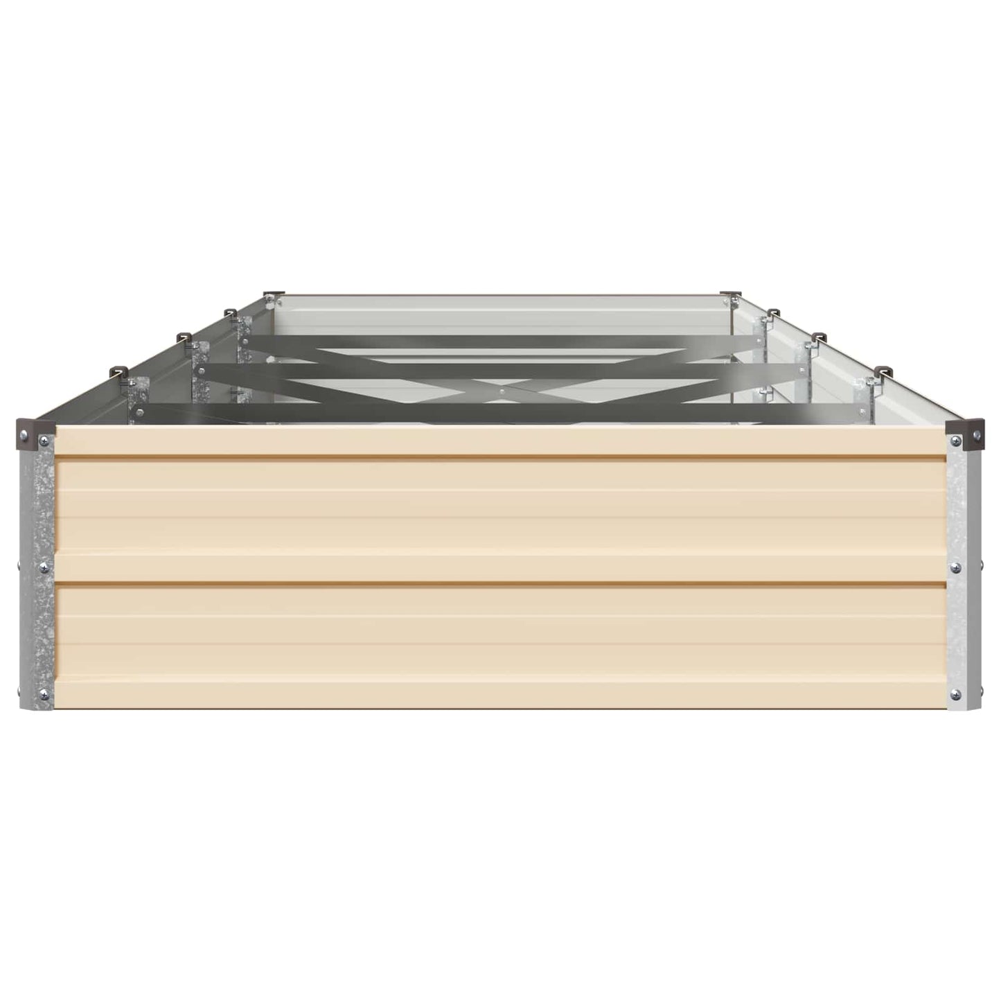 vidaXL Raised Garden Bed Ivory 320 x 80 x 24 cm cold-rolled steel