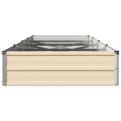 vidaXL Raised Garden Bed Ivory 320 x 80 x 24 cm cold-rolled steel