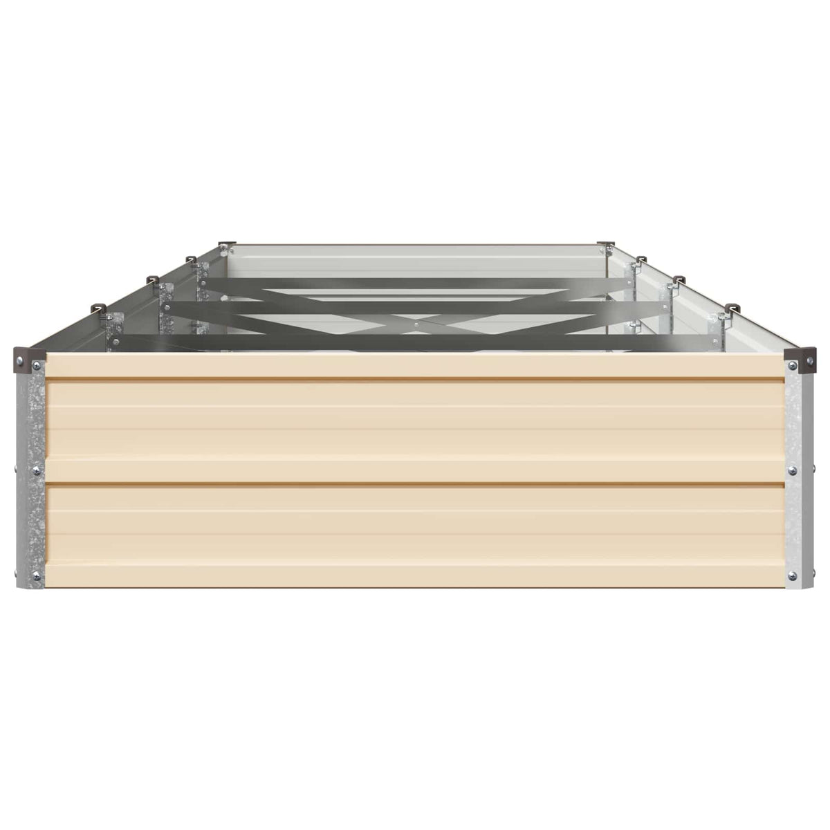 vidaXL Raised Garden Bed Ivory 320 x 80 x 24 cm Galvanised Steel