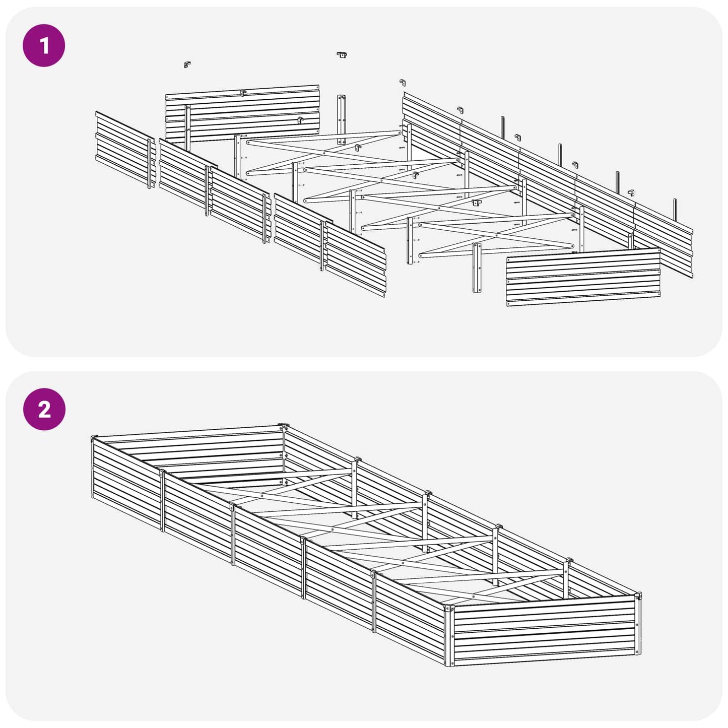 vidaXL Raised Garden Bed Wood Brown 400 x 80 x 24 cm cold-rolled steel