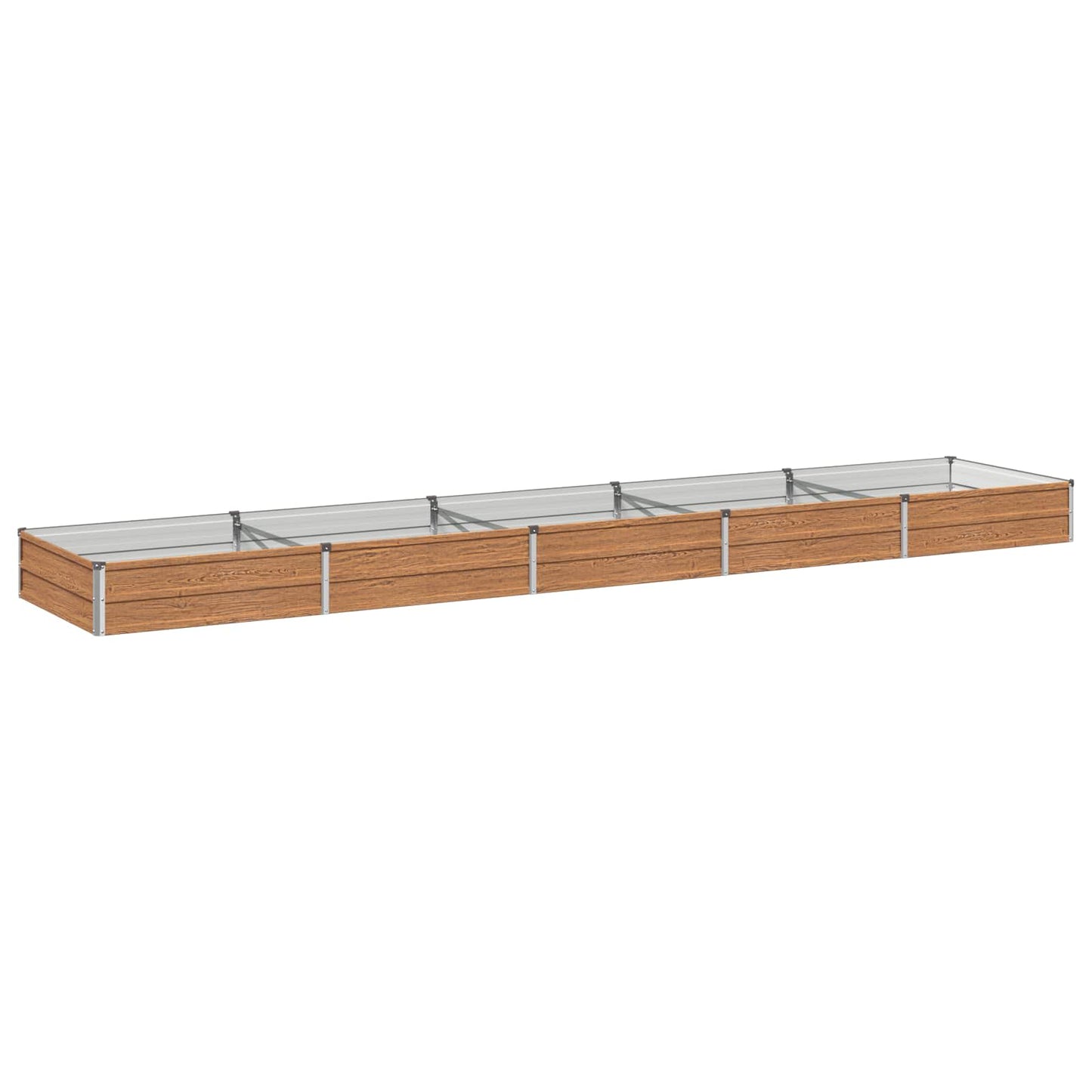 vidaXL Raised Garden Bed Wood Brown 400 x 80 x 24 cm cold-rolled steel