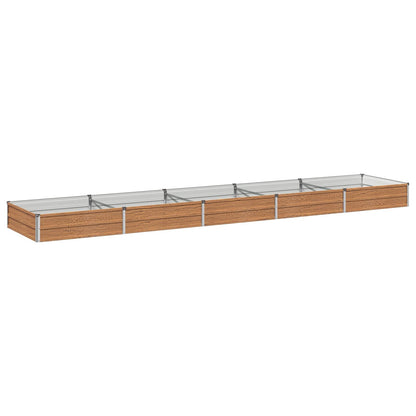 vidaXL Raised Garden Bed Wood Brown 400 x 80 x 24 cm cold-rolled steel