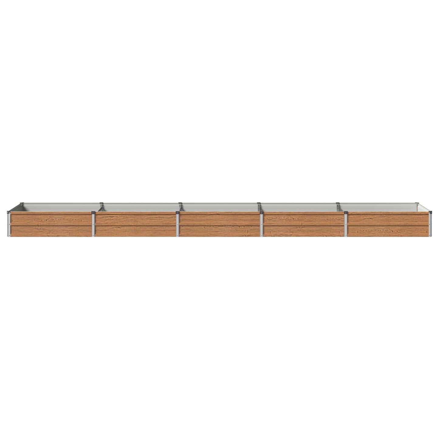 vidaXL Raised Garden Bed Wood Brown 400 x 80 x 24 cm cold-rolled steel