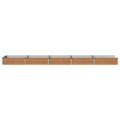 vidaXL Raised Garden Bed Wood Brown 400 x 80 x 24 cm cold-rolled steel