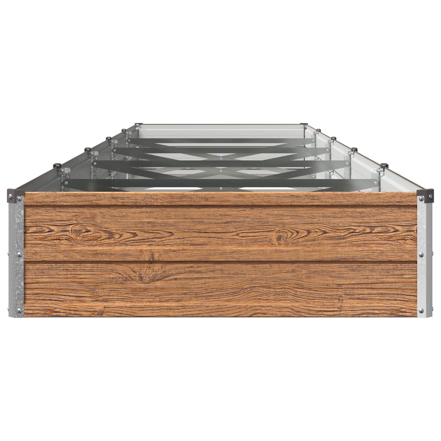 vidaXL Raised Garden Bed Wood Brown 400 x 80 x 24 cm cold-rolled steel