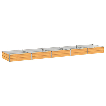 vidaXL Raised Garden Bed Natural 400 x 80 x 24 cm cold-rolled steel