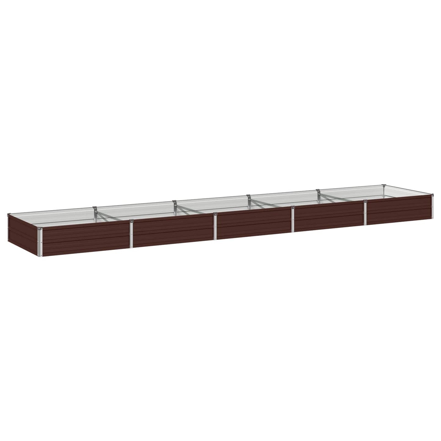 vidaXL Raised Garden Bed Brown 400 x 80 x 24 cm cold-rolled steel