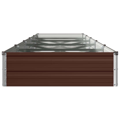 vidaXL Raised Garden Bed Brown 400 x 80 x 24 cm cold-rolled steel