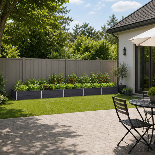 vidaXL Raised Garden Bed Anthracite 400 x 80 x 24 cm cold-rolled steel