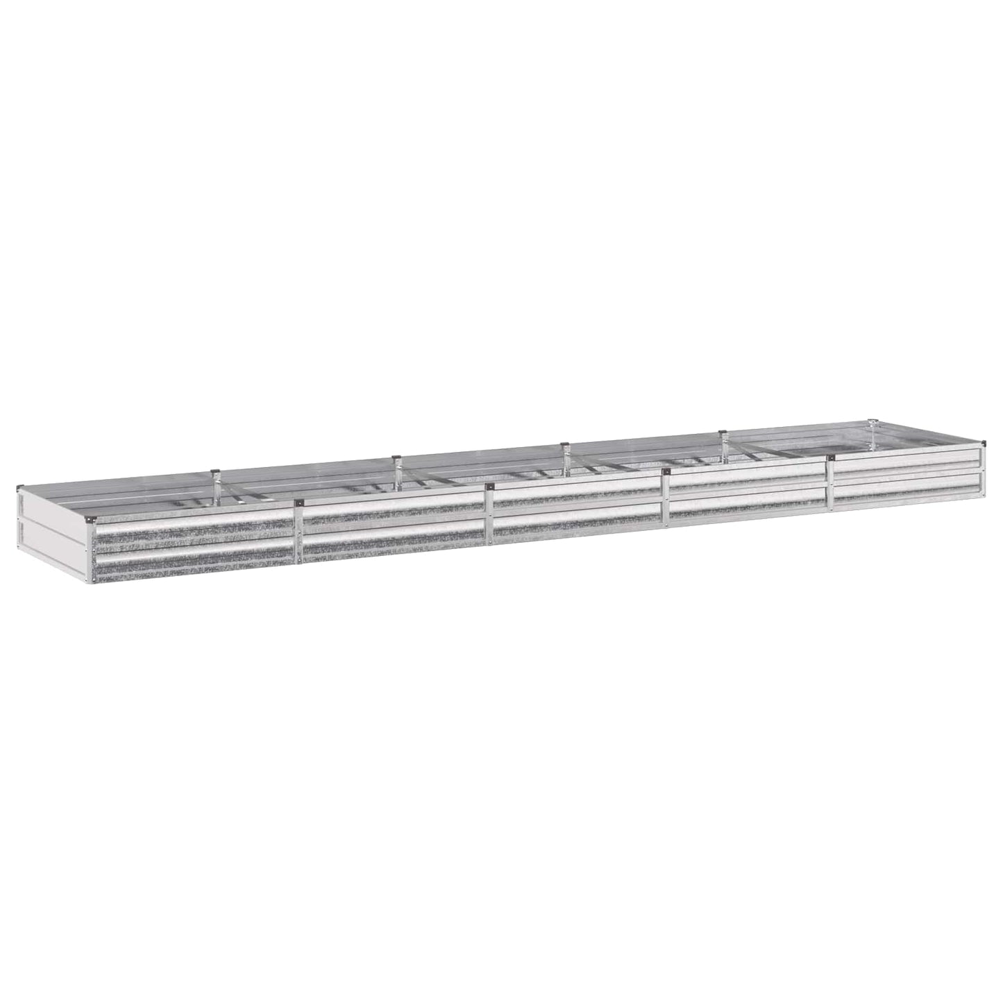 vidaXL Raised Garden Bed Silver 400 x 80 x 24 cm galvanized