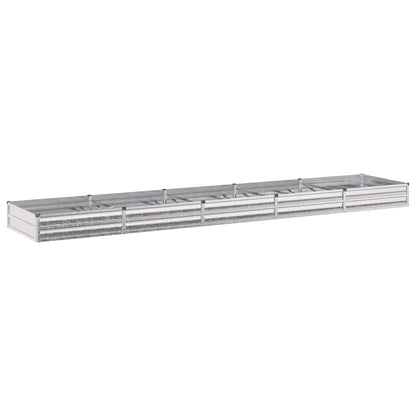 vidaXL Raised Garden Bed Silver 400 x 80 x 24 cm galvanized