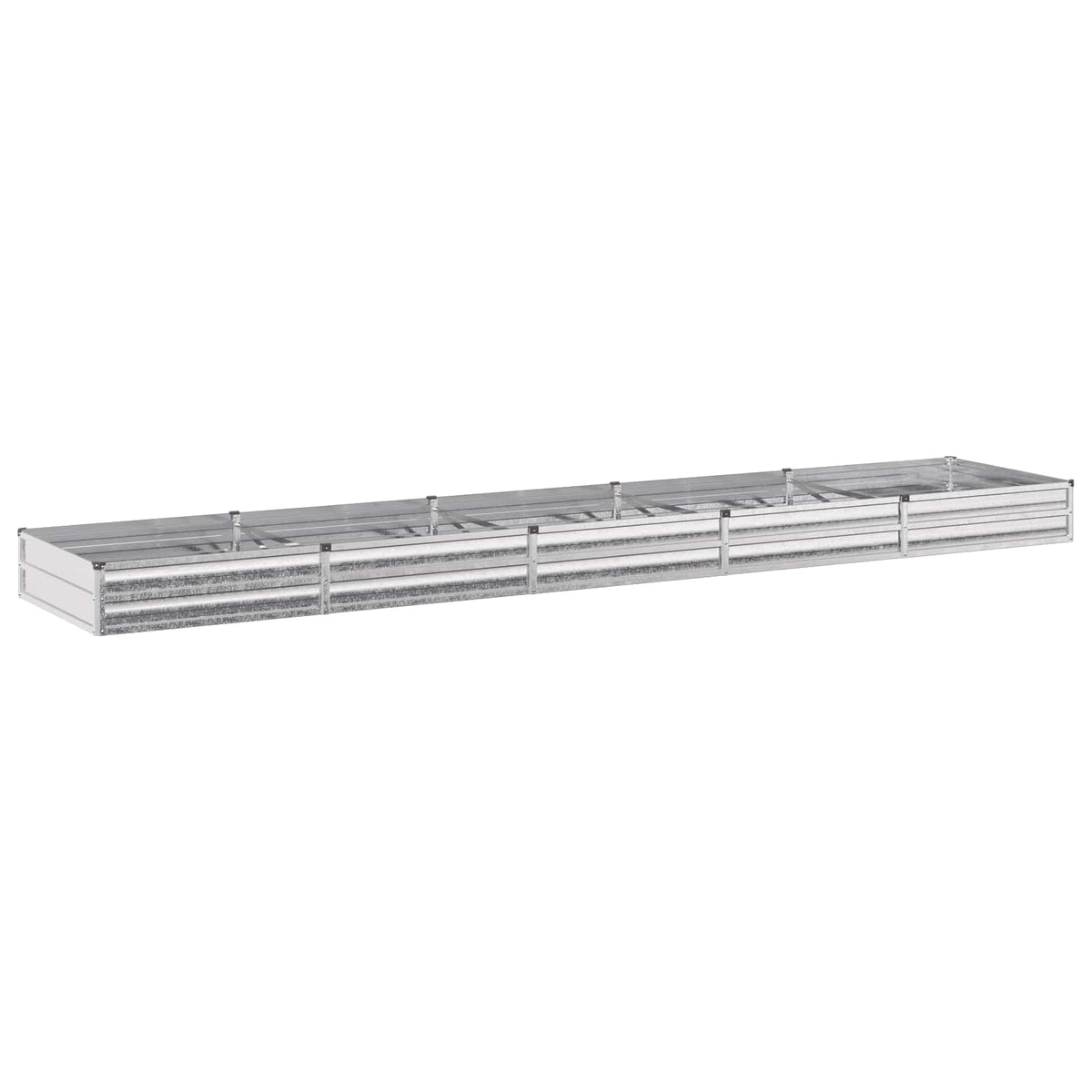 vidaXL Raised Garden Bed Galvanised Silver 400 x 80 x 24 cm