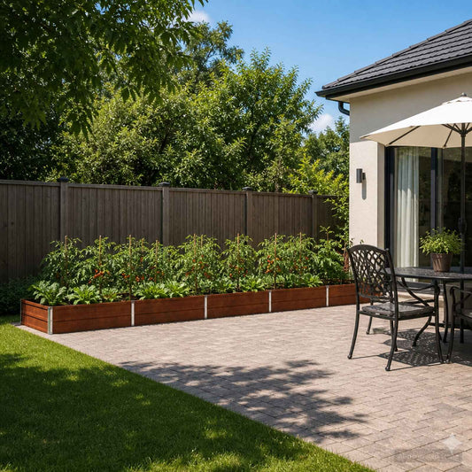 vidaXL Raised Garden Bed Rusty 400 x 80 x 24 cm corton