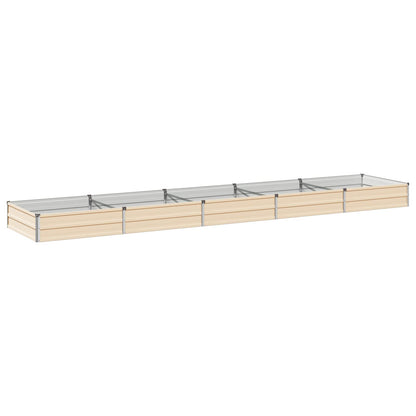 vidaXL Raised Garden Bed Ivory 400 x 80 x 24 cm cold-rolled steel