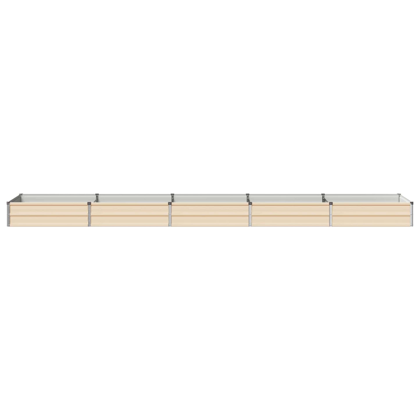 vidaXL Raised Garden Bed Ivory 400 x 80 x 24 cm cold-rolled steel