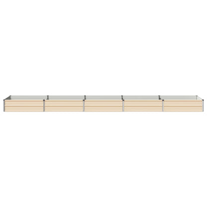 vidaXL Raised Garden Bed Ivory 400 x 80 x 24 cm cold-rolled steel