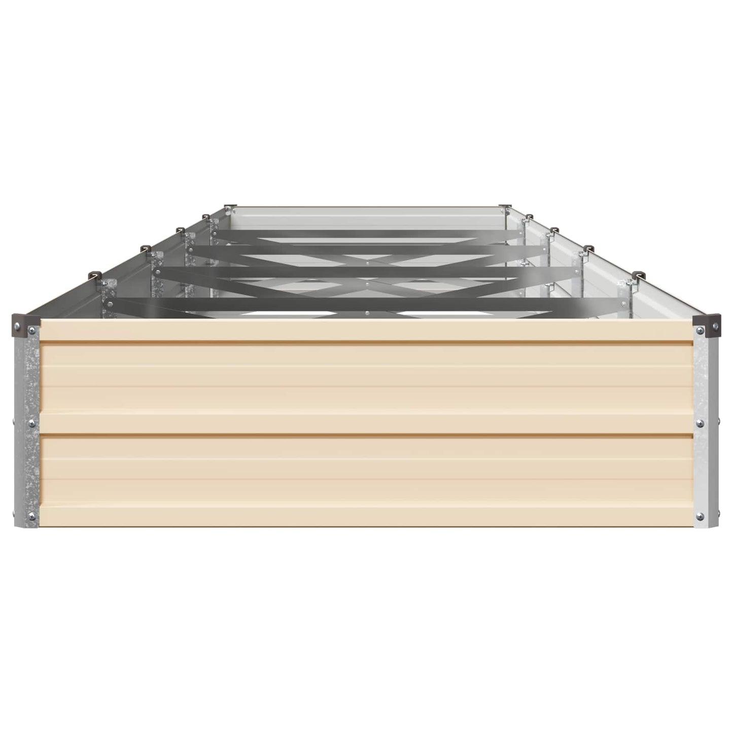vidaXL Raised Garden Bed Ivory 400 x 80 x 24 cm cold-rolled steel