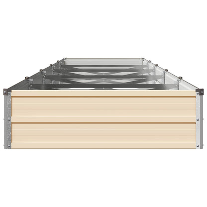 vidaXL Raised Garden Bed Ivory 400 x 80 x 24 cm cold-rolled steel