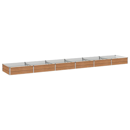 vidaXL Raised Garden Bed Wood Brown 480 x 80 x 24 cm cold-rolled steel